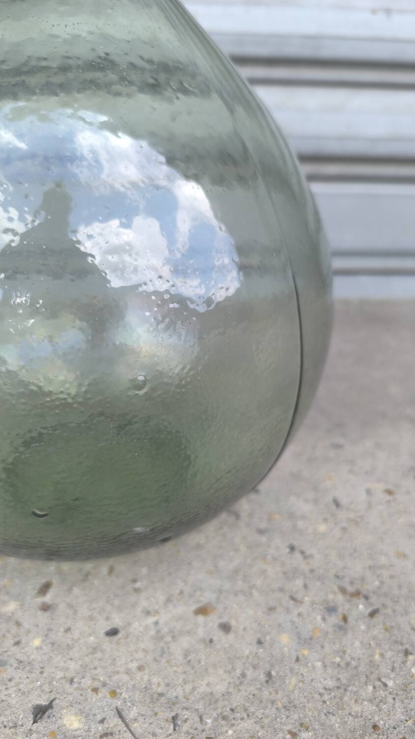 10 liter blown glass demijohn