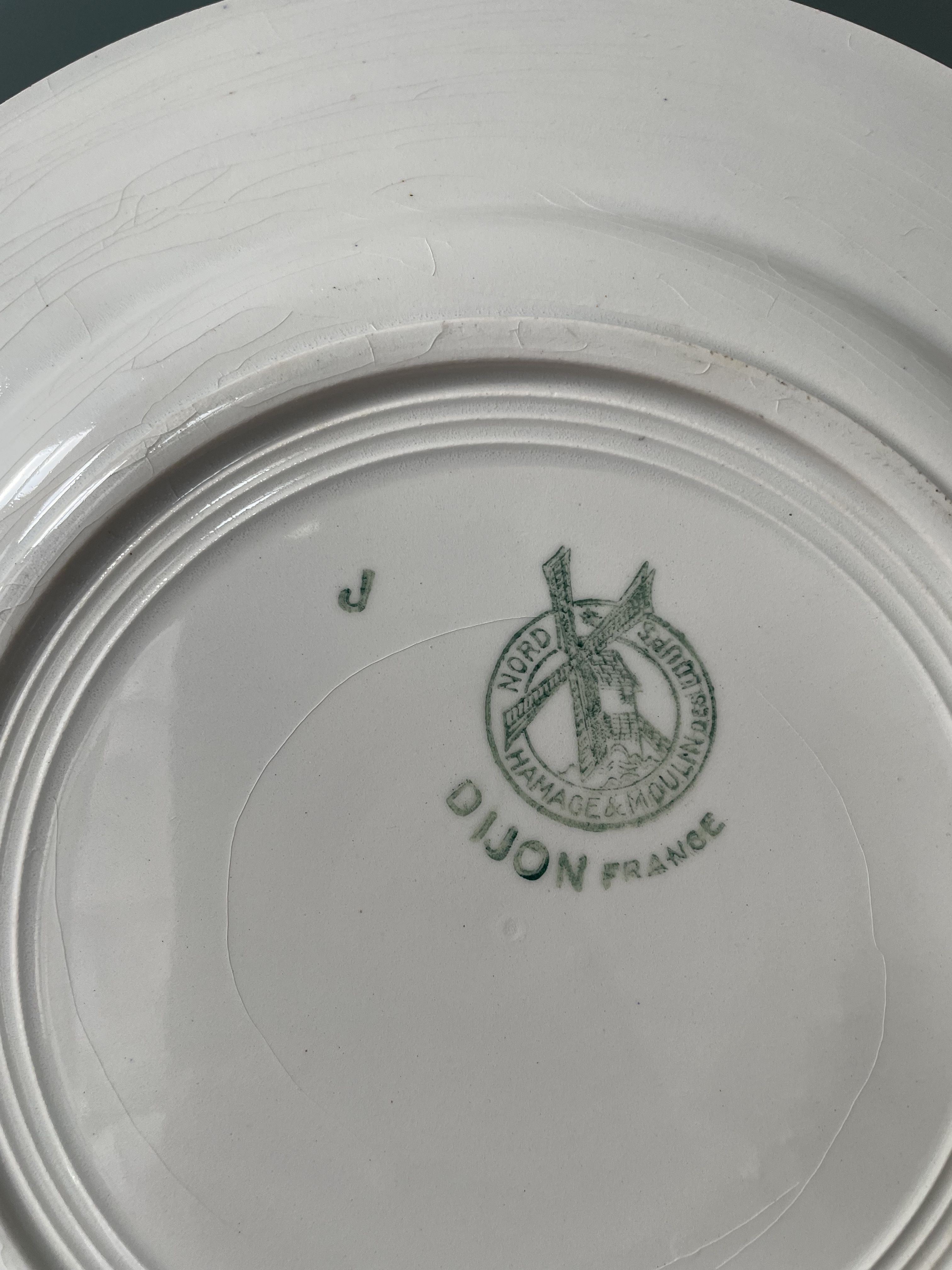 Set of 12 flat plates Terre de Fer in earthenware Moulin des Loups and Hamage, Dijon model