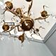 Lustre suspension en bronze et pampilles en cristal vintage