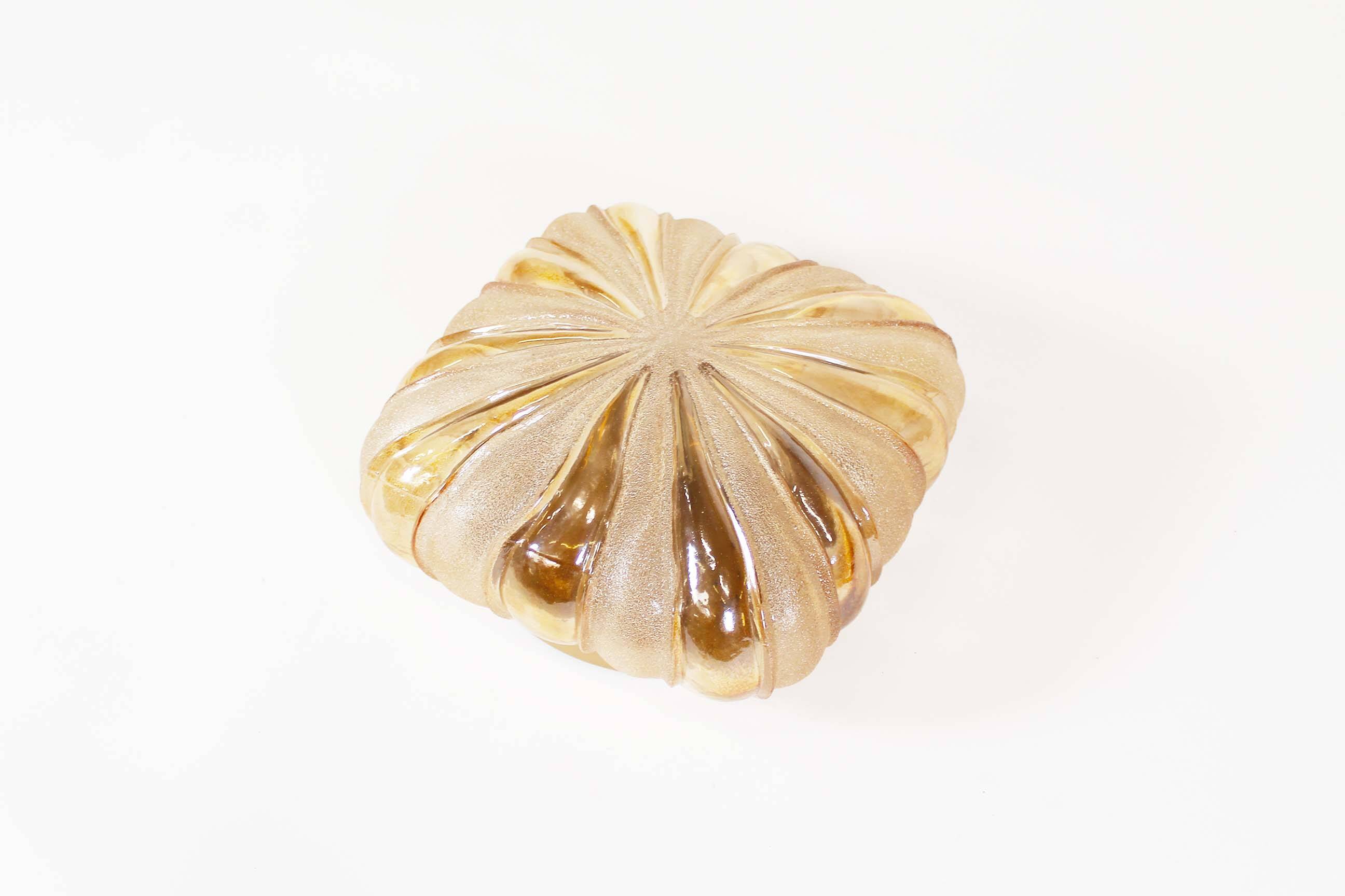 Vintage amber glass wall lamp by Wila Leuchten, Germany 1970's