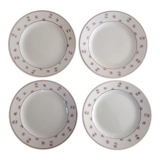 Set of 4 plates iron earth Digoin Sarreguemines