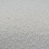 Fauteuil vintage original restauré poil de bras, designer E. Homma, années 1960, blanc bouclé