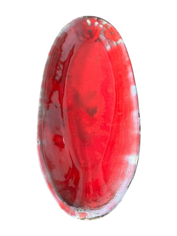 Plat rouge manganèse Gérard HOFMANN Vallauris