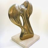 Brass Intertwined Male & Female Statue, 1970s