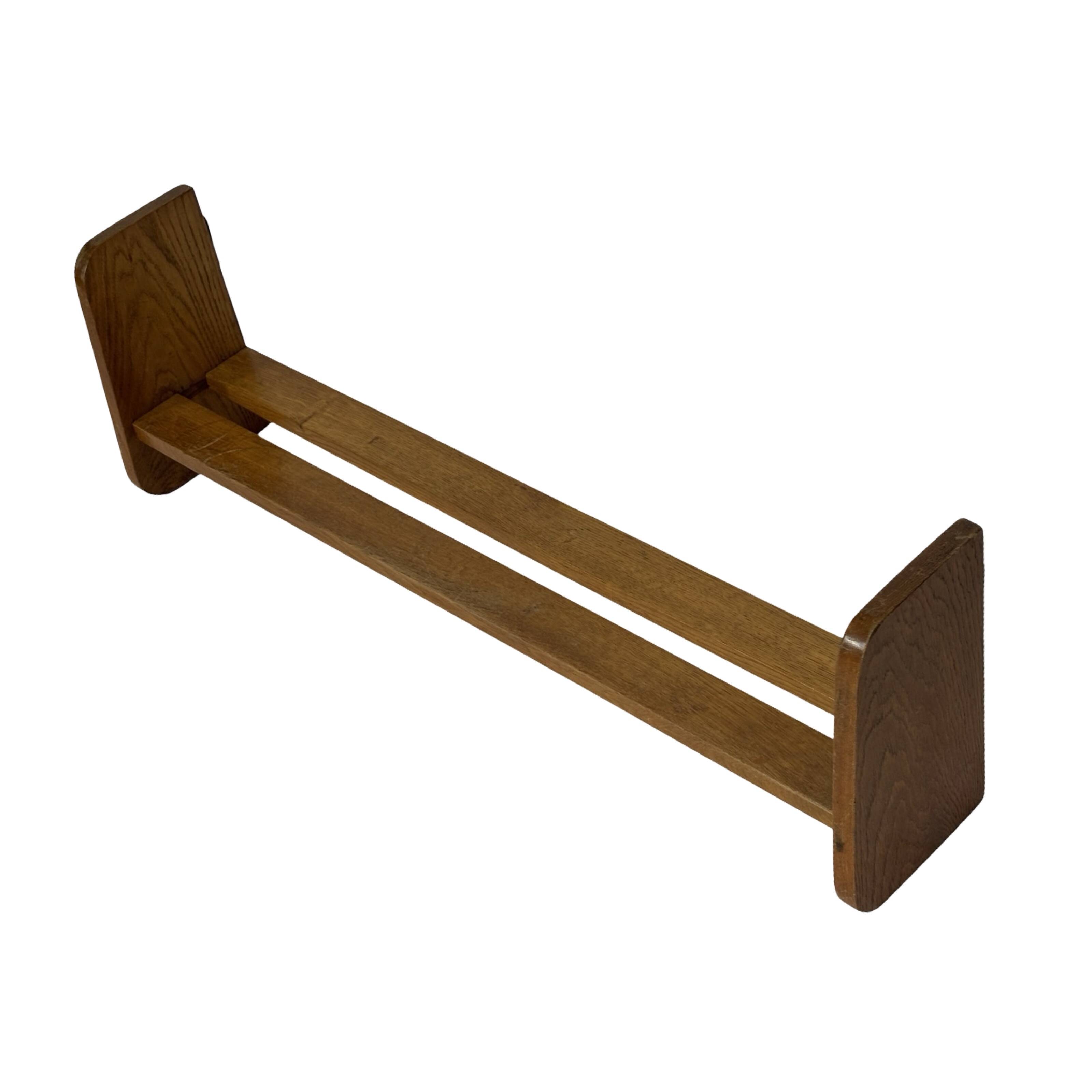 Vintage wooden wall shelve rack bookshelf in wood minimalist