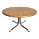Table en bois marqueté et bois, design Dieter Waeckerlin Idealheim, années 70