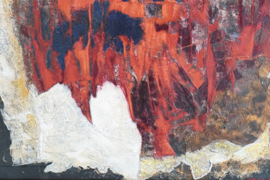 Jozef Mees, Large Abstract Oil on Board 1966