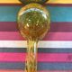 Pair Old Bottle BIOT Yellow Bullized Blown Glass - Bouchon