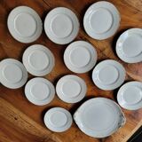 Silver-edged dessert service and its dish