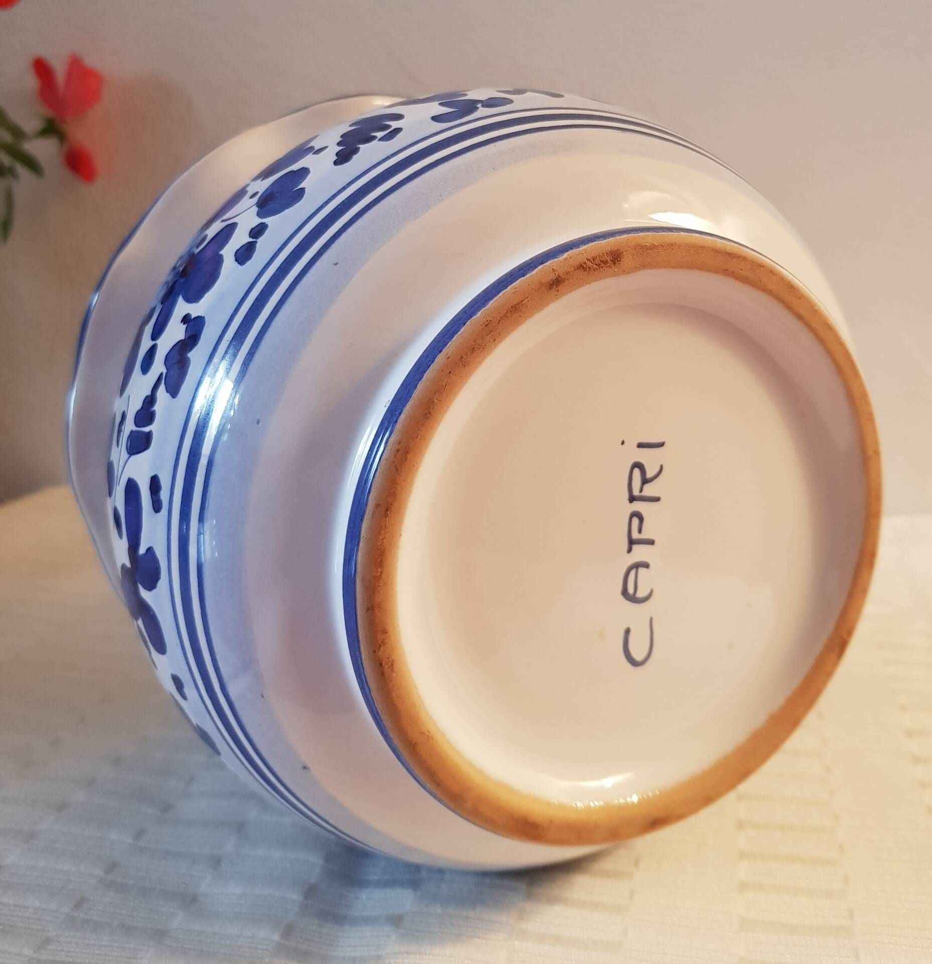 Ceramic cache-pot, stamped Capri