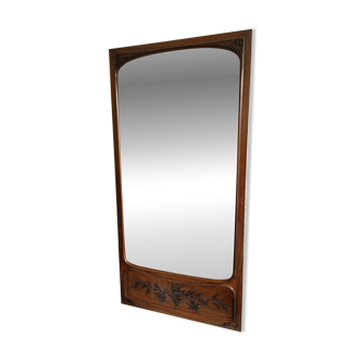 Miroir ancien Biseauté Art nouveau ancienne porte