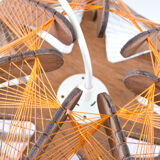 Scandinavian yarn and wood hanging lamp