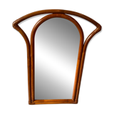Arched mirror in rattan and bamboo from the 60s