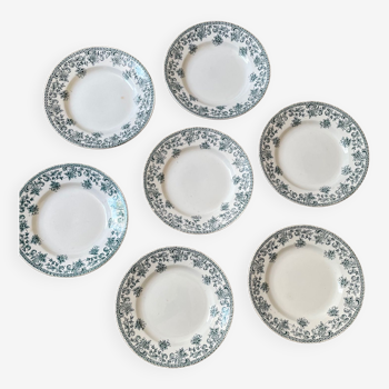 Flat faience plates from saint amand and hamage