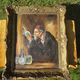 Vintage Mid-Century Alchemist Oil Painting