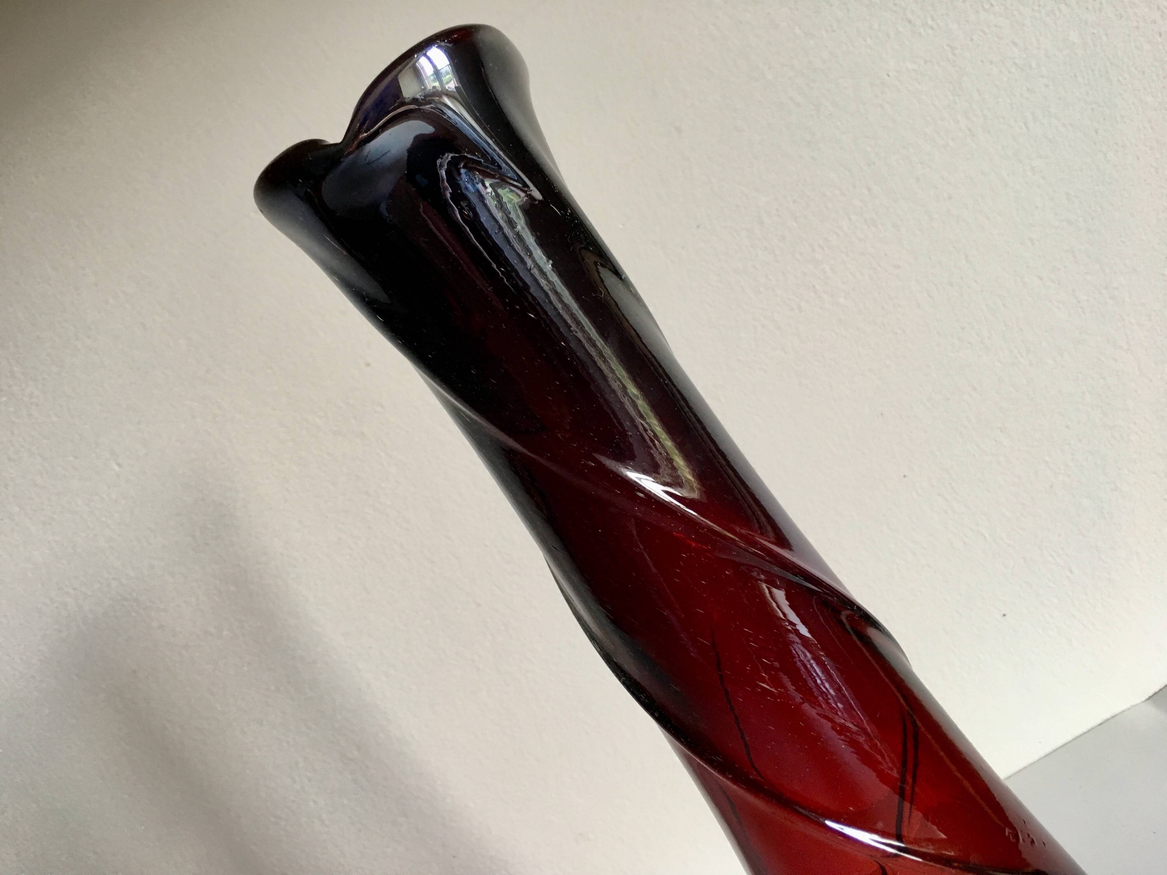 Modernist art deco crystal vase