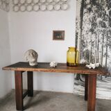 Workbench, brutalist console, solid wood