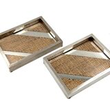 Hollywood regency set of 2 trays / vide poche, Tommaso Barbi Italy 1970s