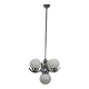 Art Deco Chrome and Pink Glass Chandelier, 1930's, Czechoslovakia