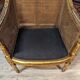 Fauteuil De Bureau Louis XVI Canné En Bois Doré