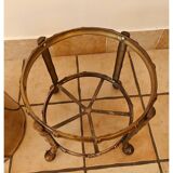 Pot de fleurs vintage en laiton faux bambou Maison Bagues