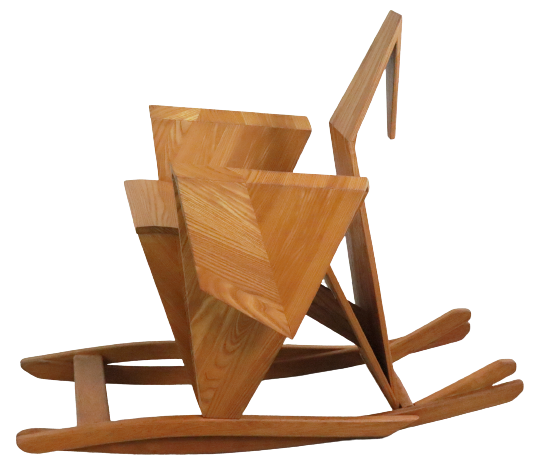 Sculptural rocking chair origami bird