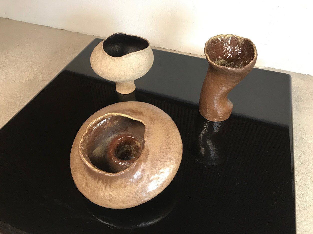 Sculptural studio ceramic art vase from Atelier Sorembe, Germany 1970s