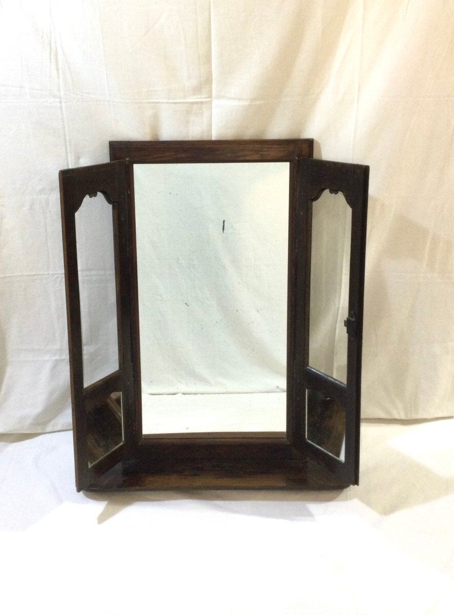 Mirror with its flowered doors 90x111cm