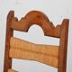 Set of 6 rush-seated chairs in solid oak, 1940.