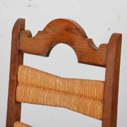 Set of 6 rush-seated chairs in solid oak, 1940.
