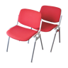 Pair of red DSC chairs Giancarlo Piretti