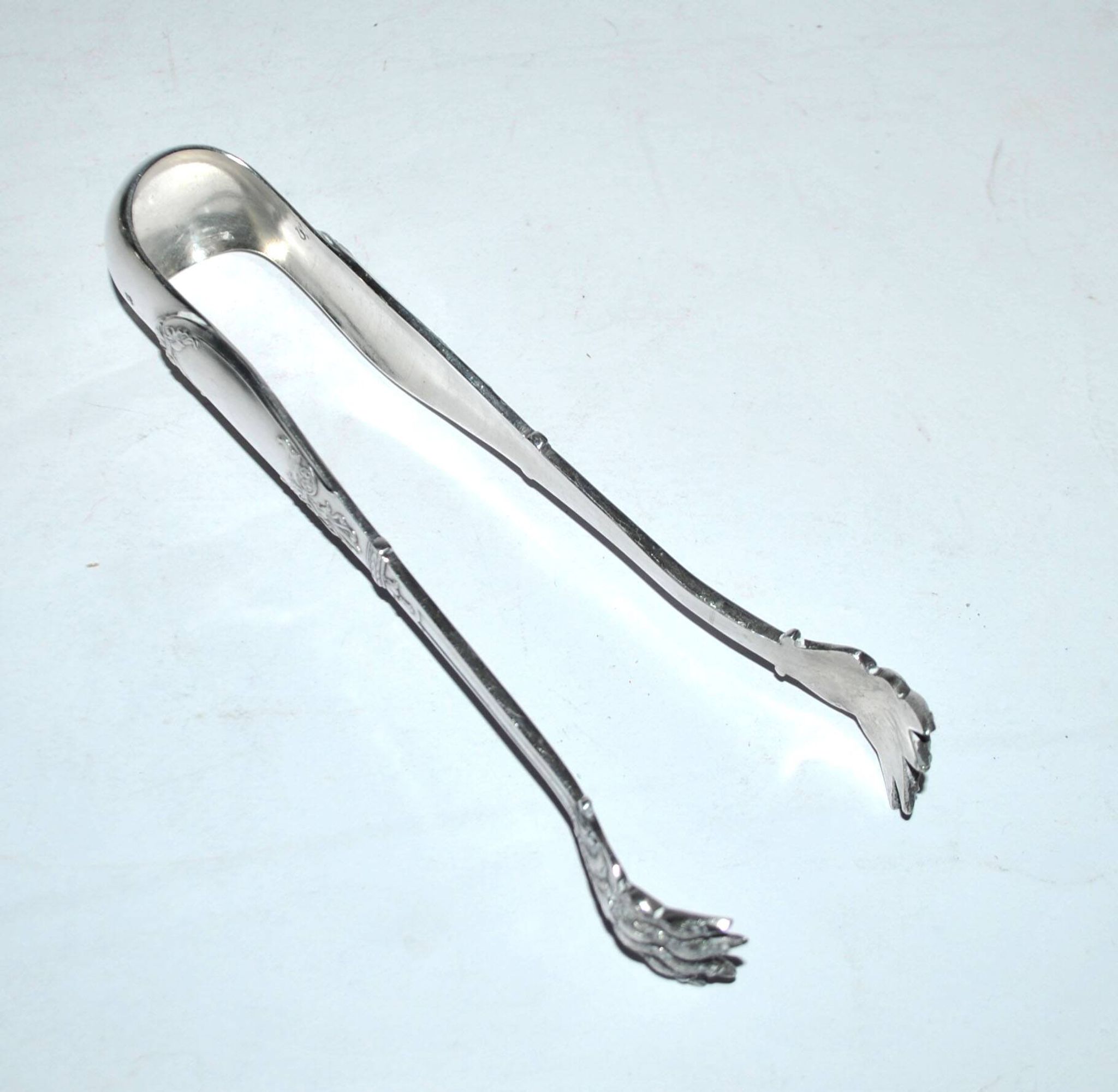 Empire Silver Metal Clawed Sugar Tongs Neoclassical Ice Tongs