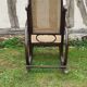 Rocking chair with vintage wood and canework