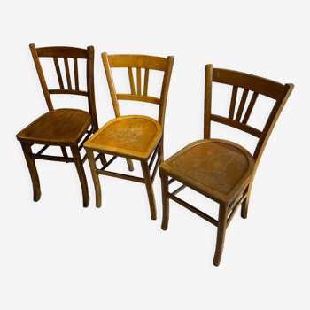 Lot de 3 chaises bistrot 1950/60