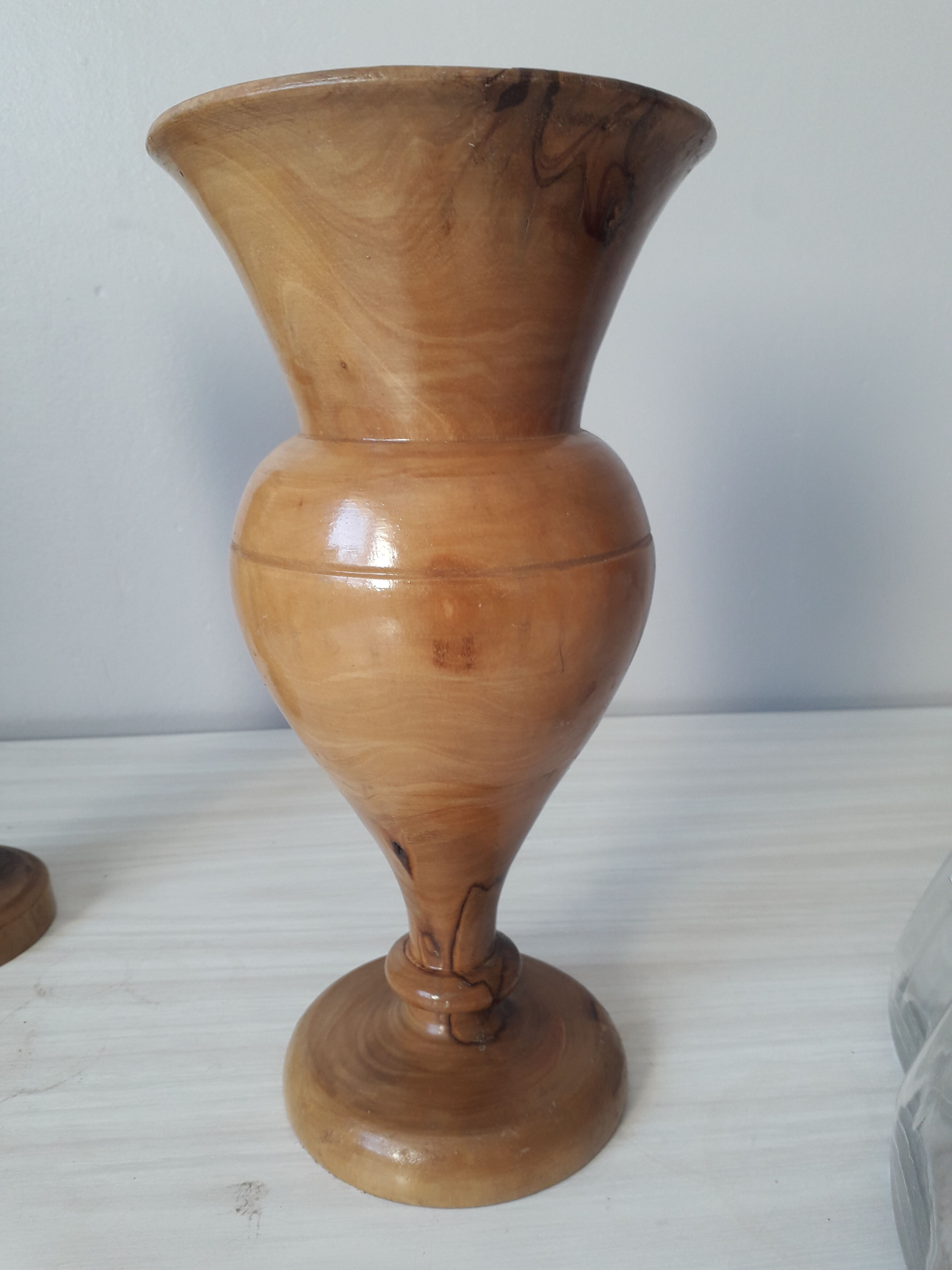 Turned wooden vase