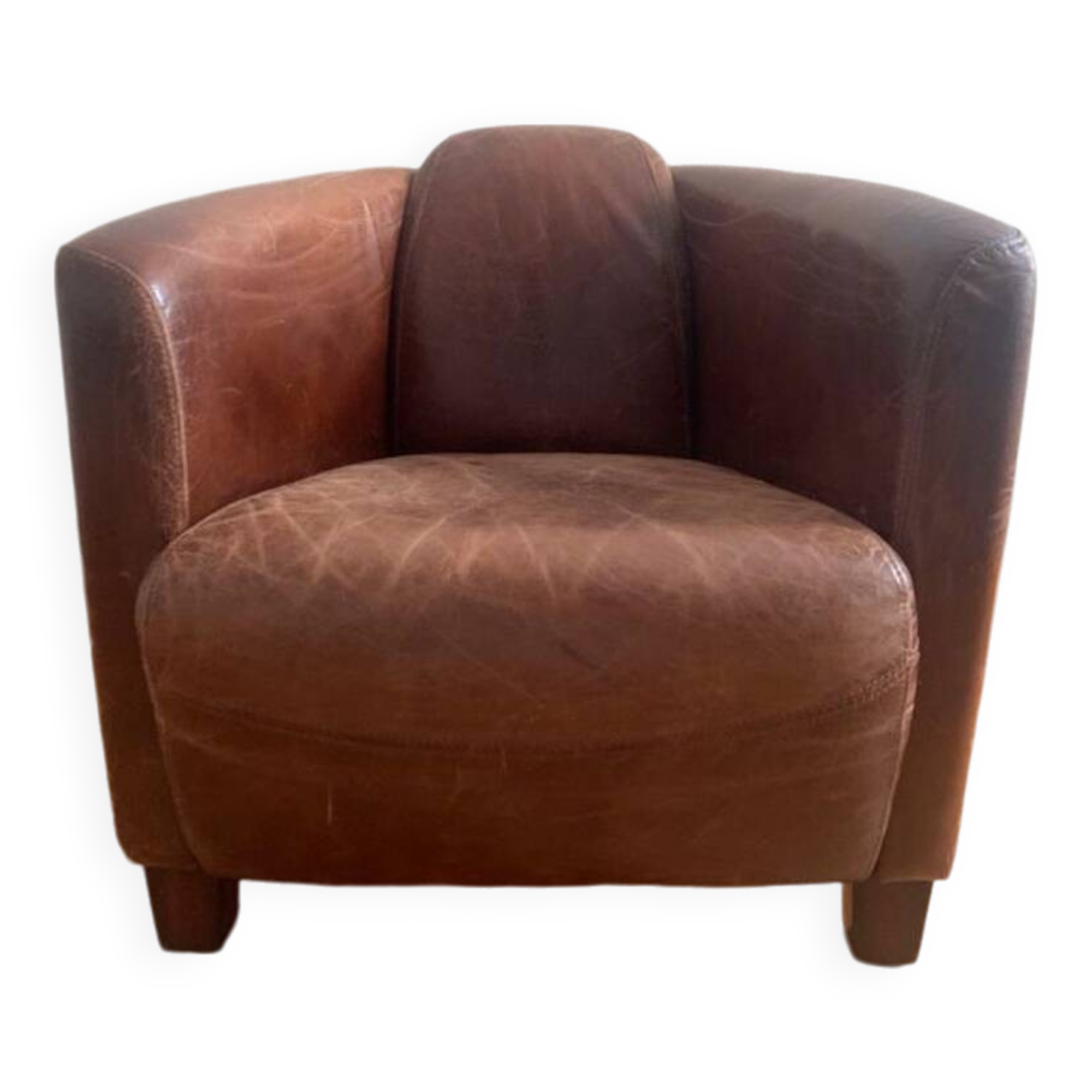 Club chair - vintage aviator in brown leather
