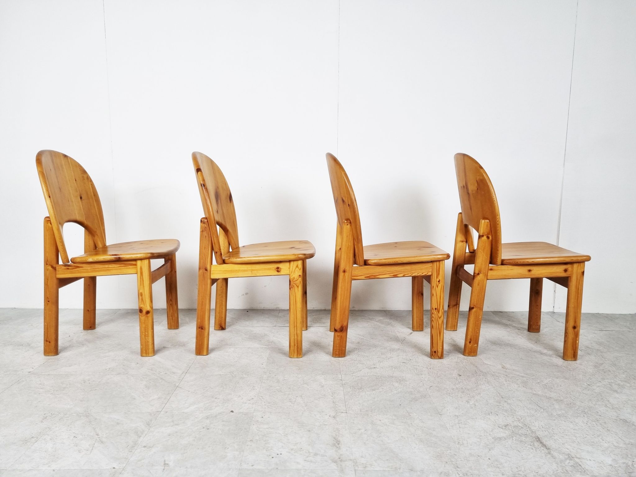 Rainer Daumiller pine wood dining chairs for Hirtshals Savvaerk  1980