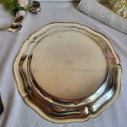 Plat de Service Rond en métal argenté Quist Alpacca