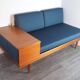 Daybed Teak Sofa and Blue Fabric Design Ingmar Relling, Norwegian 1960