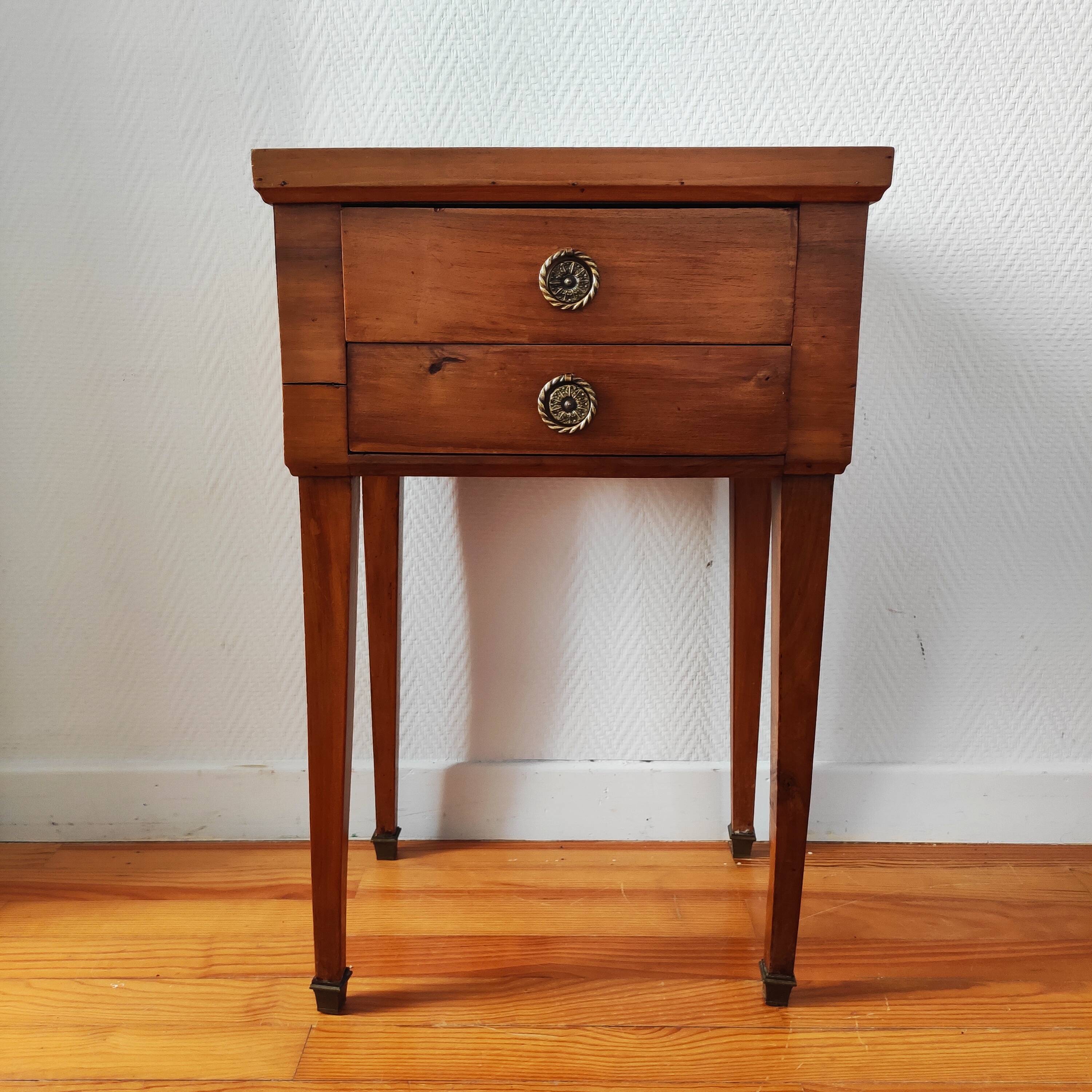 Antique walnut chiffonier bedside table