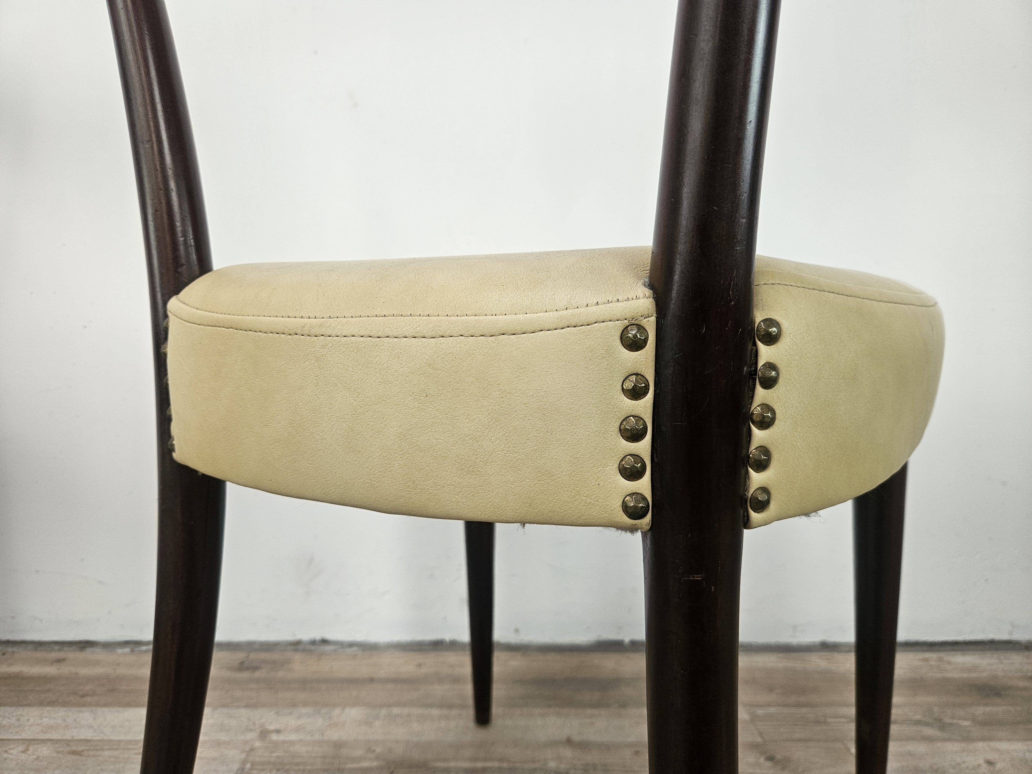 Six Art Decò chairs attributed to Carlo Rava, 1950s