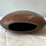 Ancien vase cloisonné nénuphars libellules vintage