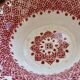 Antique Saint-Amand faience salad bowl model 2078 – Burgundy geometric pattern