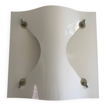 Simple wall light in opal glass with a square design, 1970s, Italy.