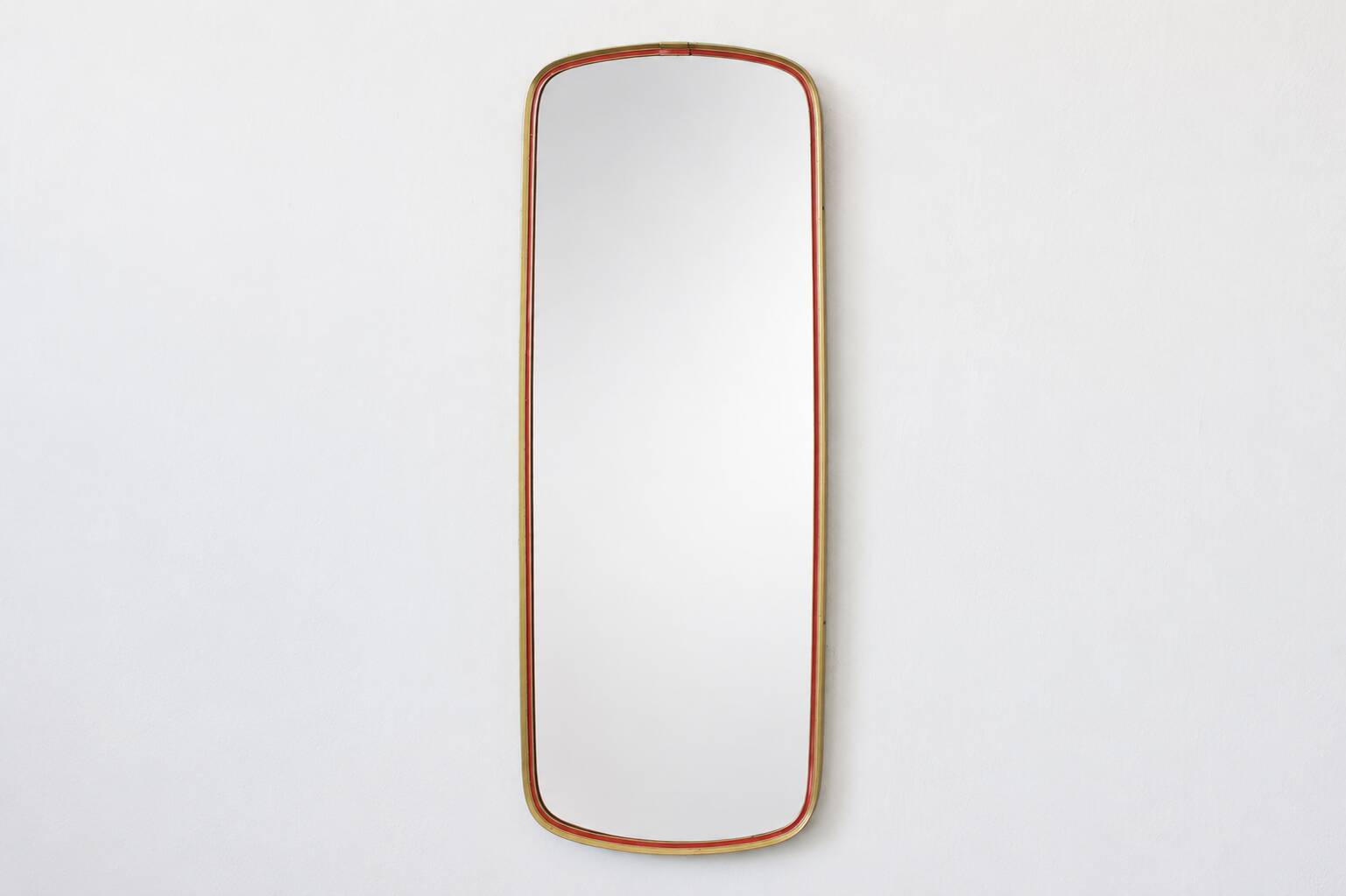Miroir doré et rouge, années 1960