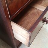 English chest of gold mahogany veneer