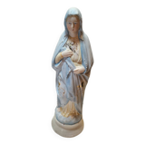 Antique Religious Biscuit Statuette Virgin Mary Sacred Heart