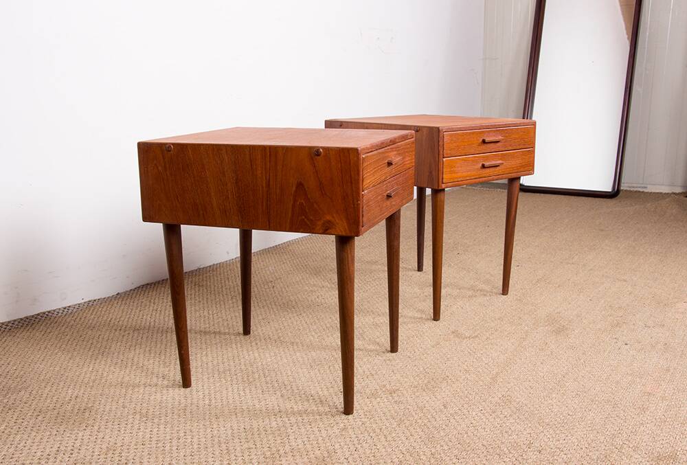 Pair of Danish teak bedside tables by PBJ Mobler 1960