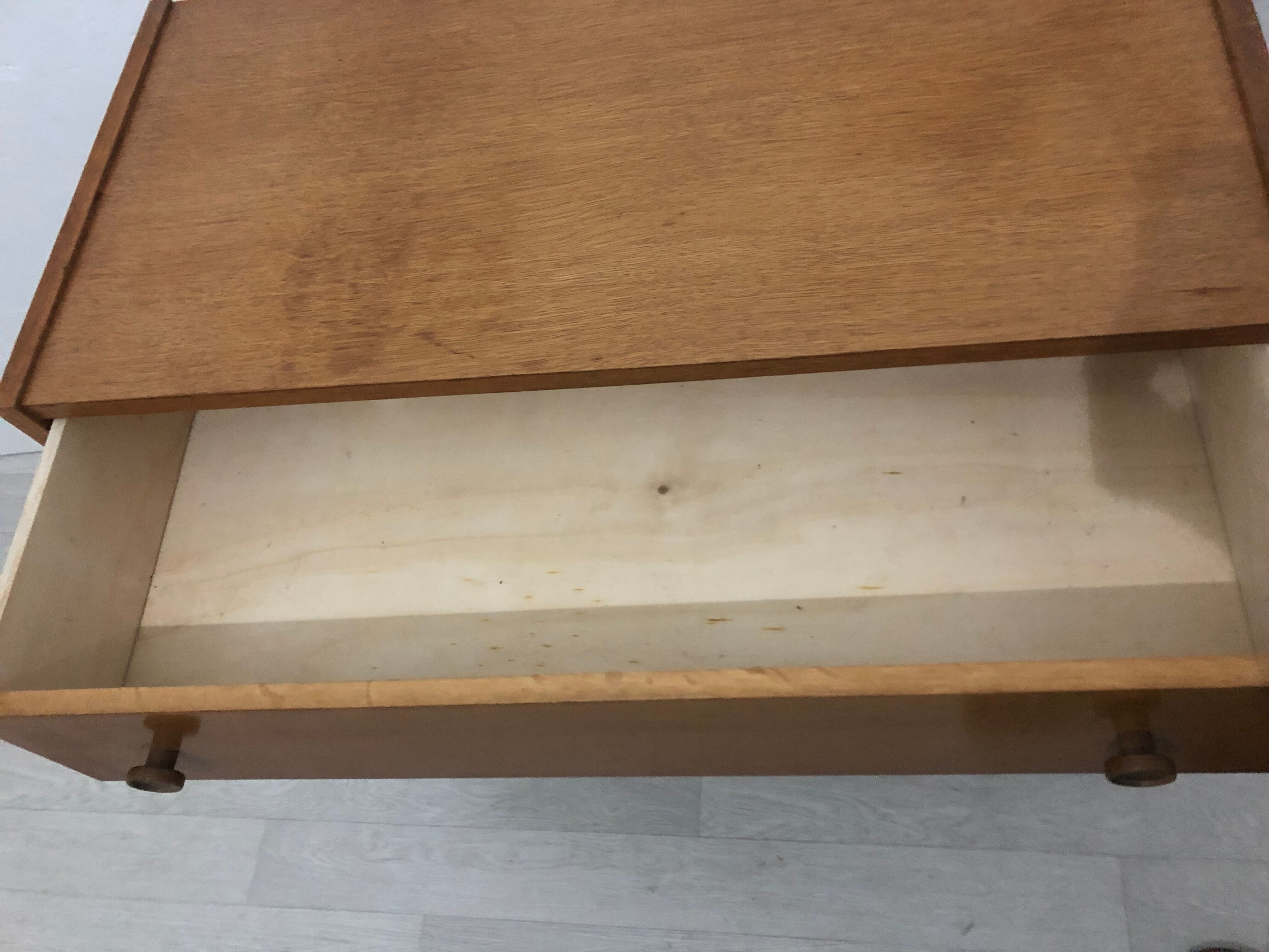 Chest of drawers 3 drawers vintage blond wood 60s