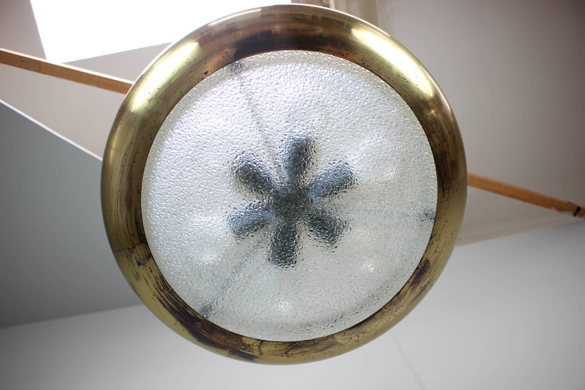 Bauhaus UFO pendant lamp by Josef Hurka for Napako, 1930s